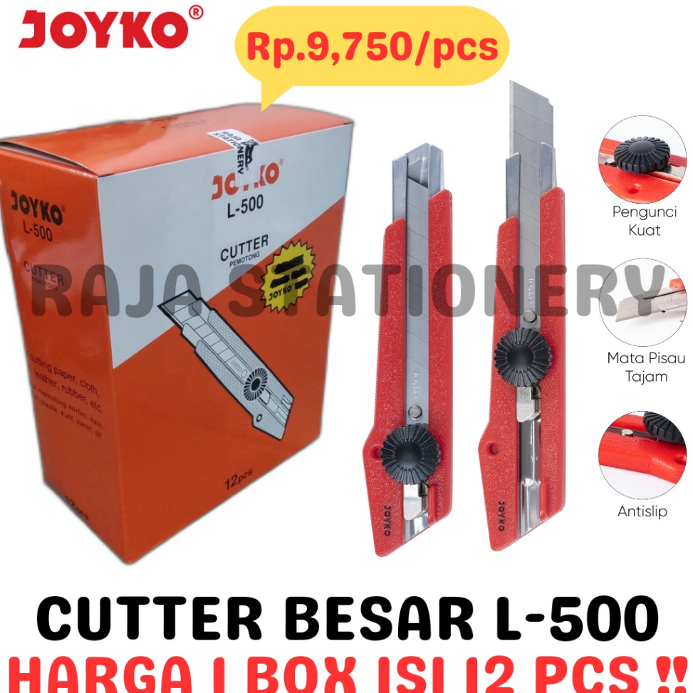 

KODE R43N JOYKO CUTTER BESAR PISAU POTONG PEMOTONG KERTAS SILET L5 12PCS