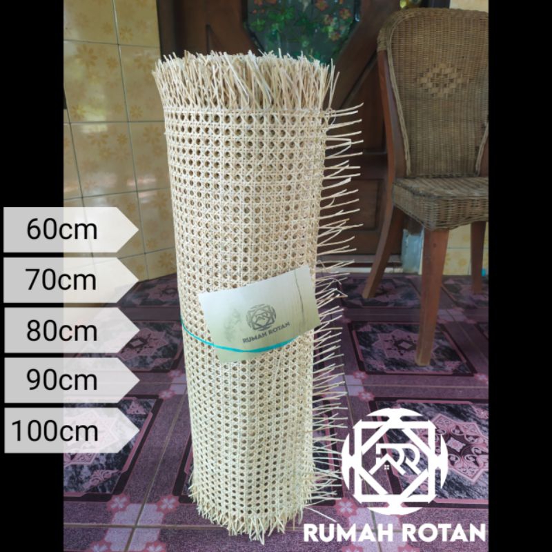 Anyaman Rotan Roll Lembaran Motif Open Premium Grade A