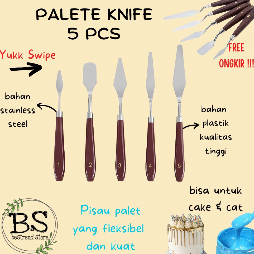 

KODE G4Q Palette Knife Spatula Lukis 5pcs Pisau Palet Untuk Dekorasi Kue Lukis Painting Palete Pallete Set