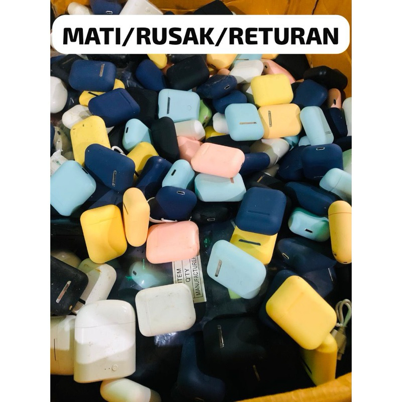 HEADSET BLUETOOTH TWS 4 KONDISI OFF MATI / RETURAN  UNTUK BELAJAR SERVICE DIY DAN OPREK TERMURAH BAC