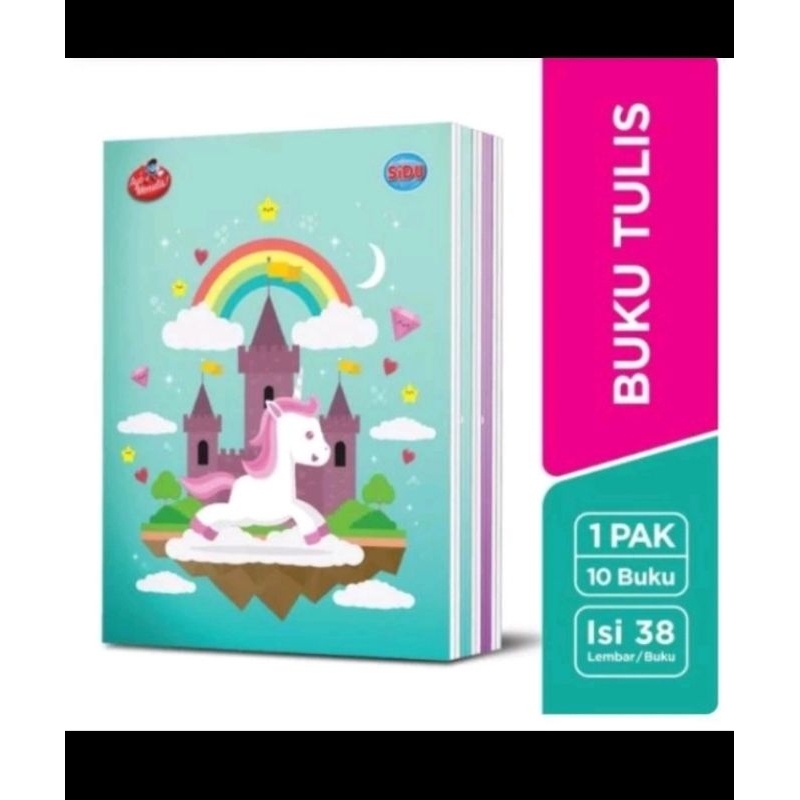 

Buku tulis sinar dunia/Buku anak sekolah sidu 38 lembar pak/10 random motif