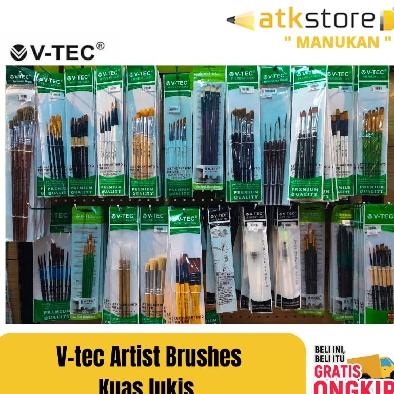 

KODE H87W Kuas Lukis VTEC PART I Paint brush set Type A2484 A52 A184 A2154 A278 A17 A293 A17 A511