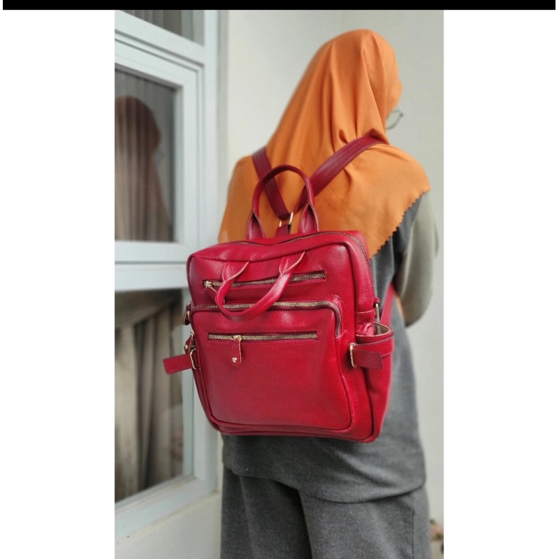 tas punggung wanita tas ransel kulit sapi