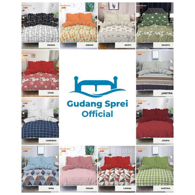 Bedcover Kintakun 160x200 Flat/Fitted/Karet Deluxe/Dluxe/D'luxe Kintakun Bedcover Set Queen Size