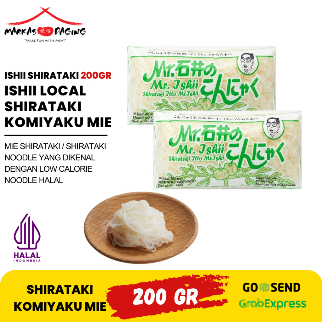 

ISHII LOCAL SHIRATAKI KOMIYAKU MIE 200gr || Mie Shirataki Basah Green Label