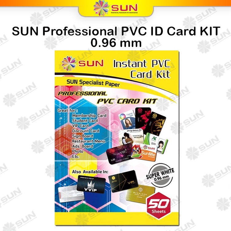 

KODE F9Q Kertas PVC ID Card A4 PREMIUM SUN PVC ID Card Super White 76 96 Isi 5 Lembar 5 Card Support epsoncanonhpbrother oridyepigmentart paper ink 664 3 673 79 81 BT5 GT51 52 dll