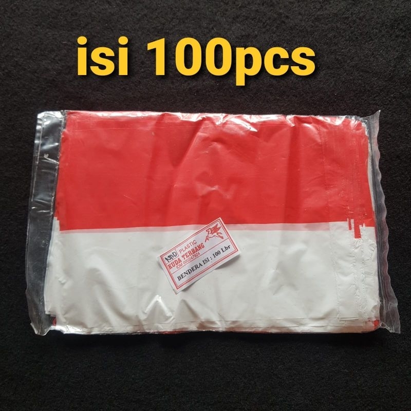 100pcs Bendera Merah Putih Plastik / Bendera Plastik / Bendera Indonesia