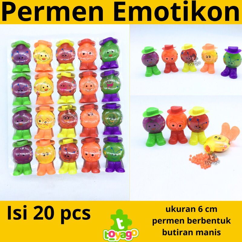 

Permen Emotikon/Permen butiran isi 20 pcs grosir murah (Permen Emotikon toyago toys)