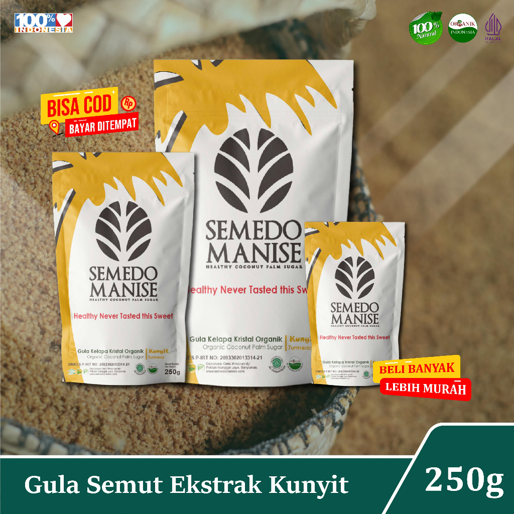 

SEMEDO MANISE - Gula Ekstrak Kunyit - Minuman Herbal Siap Seduh 100% Alami Tanpa Campuran 250g