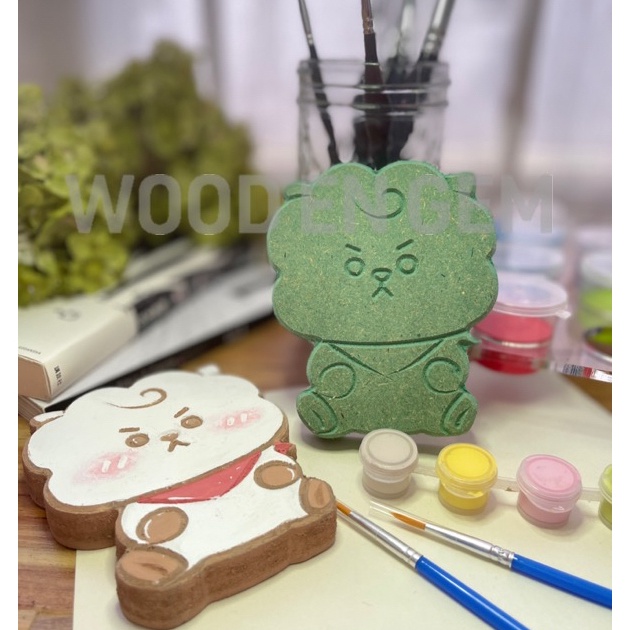 

KODE E58O DIY Wood Character Painting Mewarnai Melukis Kayu Karakter BT21 Woodengem 1 cm