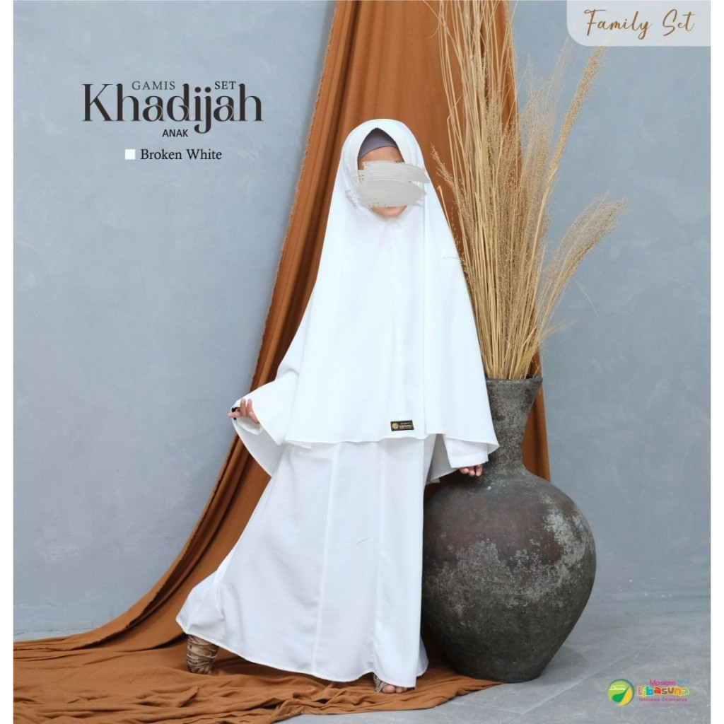 Khadijah Gamis Anak by Libasuna / Gamis Anak Putih / Gamis Set Anak