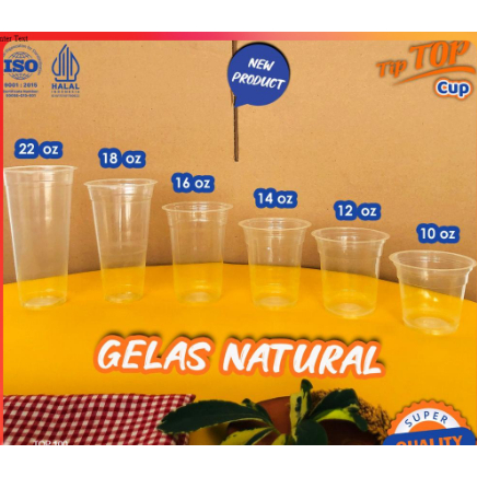 Gelas Cup Tiptop DATAR/SLIM 10oz/12oz/14oz/16oz/18oz/22oz BACA DESKRIPSI