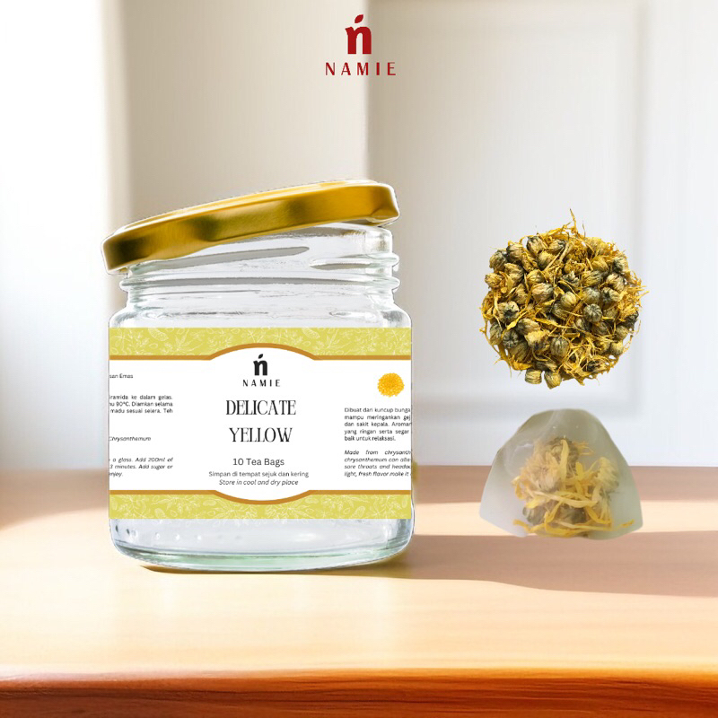 

NAMIE - Delicate Yellow Teh Krisan Relaksasi Siap Seduh Isi 10 Kantong Meringankan Gejala Pilek
