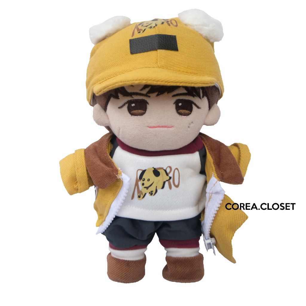 READY STOCK 20cm Skzoo miniteen plush doll Kpop doll clothes - Roro racer kaos, jaket, celana, topi,