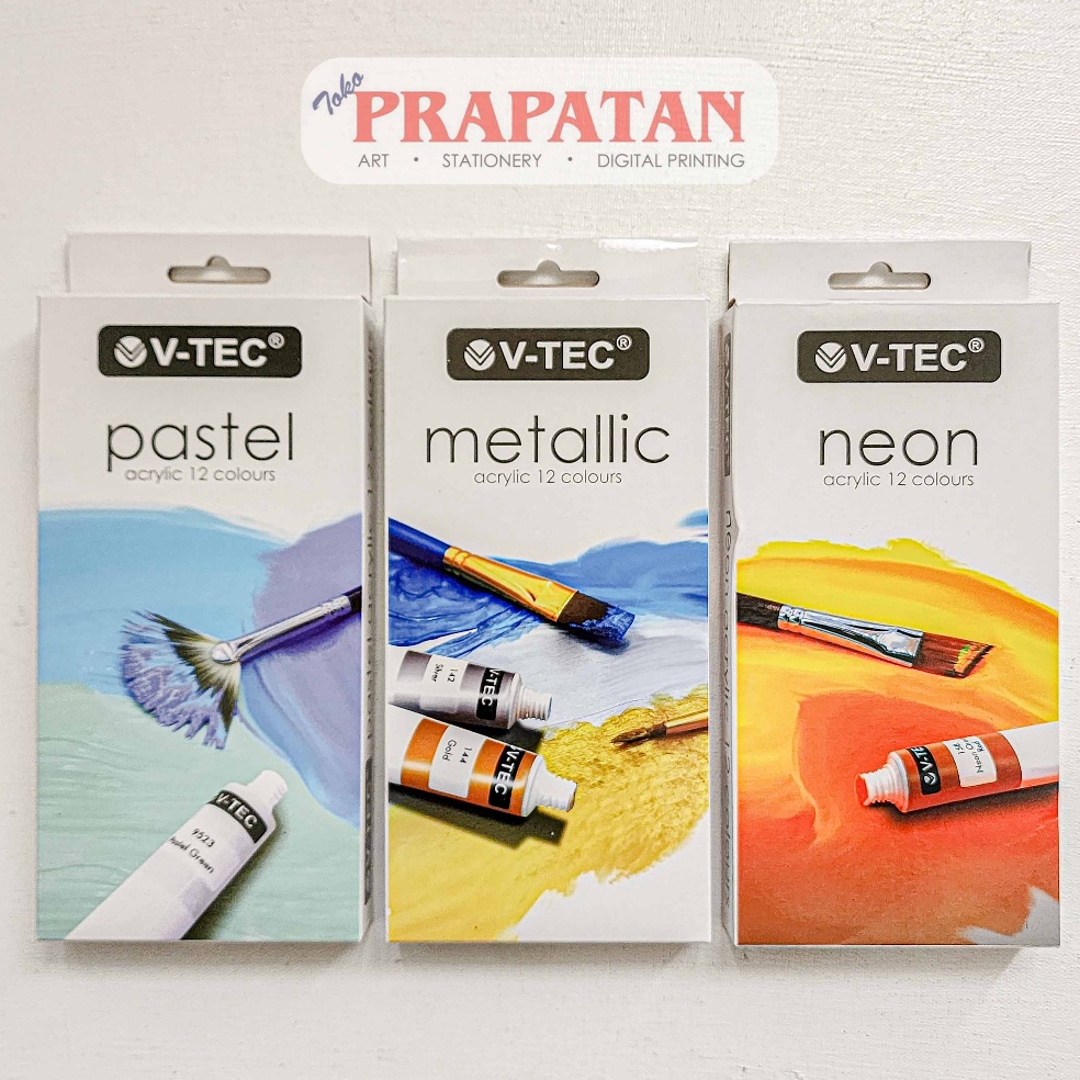 

KODE B74H Cat Akrilik Set VTEC Neon Metallic Pastel 12x6ml VTEC Acrylic Set