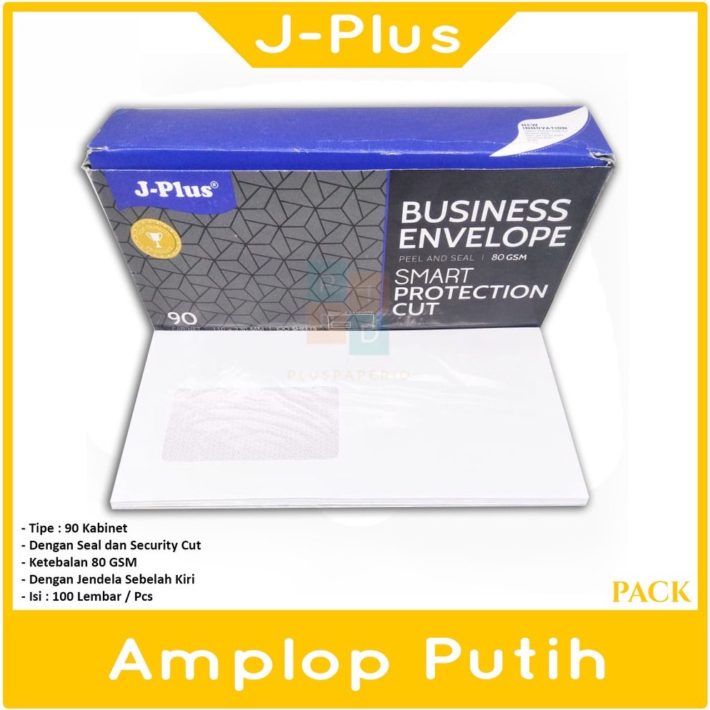 

KODE B37I JPLUS Amplop Putih Jendela Kiri No9 Biru Pack