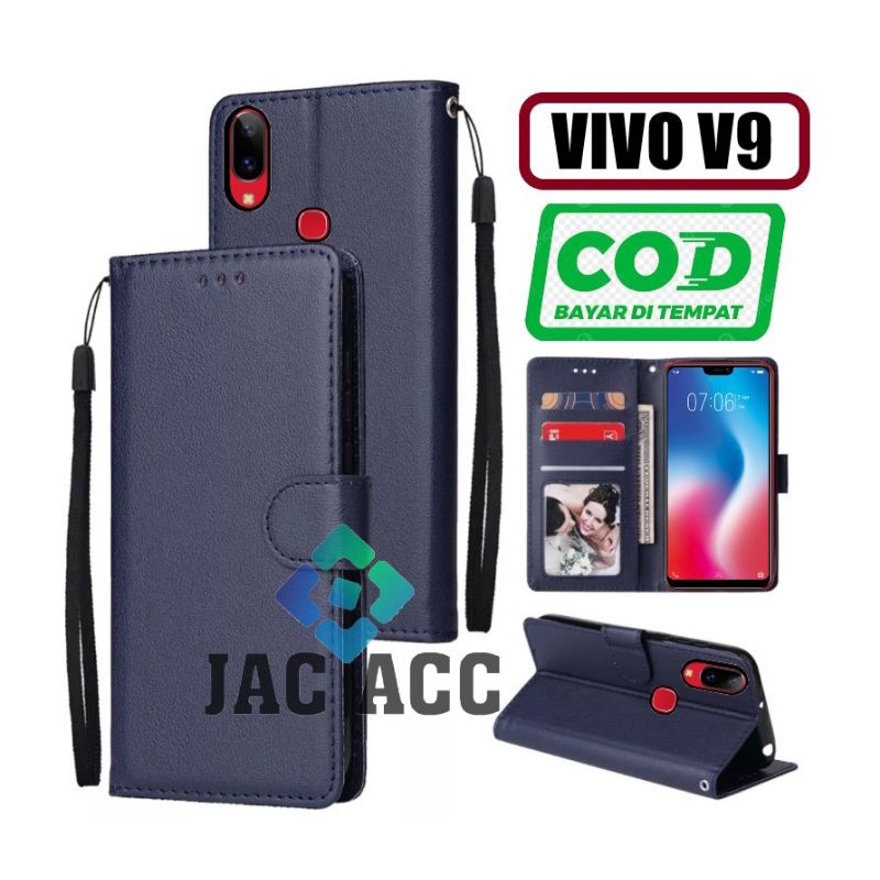 FLIP CASE HP KULIT PREMIUM UNTUK VIVO V9 LEATHER FLIP CASE HP PREMIUM UNTUK VIVO V9