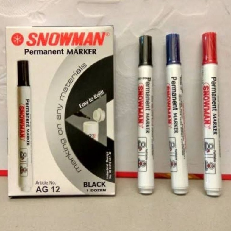 

KODE L5W3 1 LUSIN SPIDOL AG12 SNOWMAN PERMANEN MARKER SPIDOL SNOWMAN