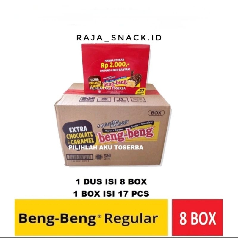 

raja_snack.id - Beng Beng Reguller 1 Dus isi 8 box / perbox isi 17 pcs