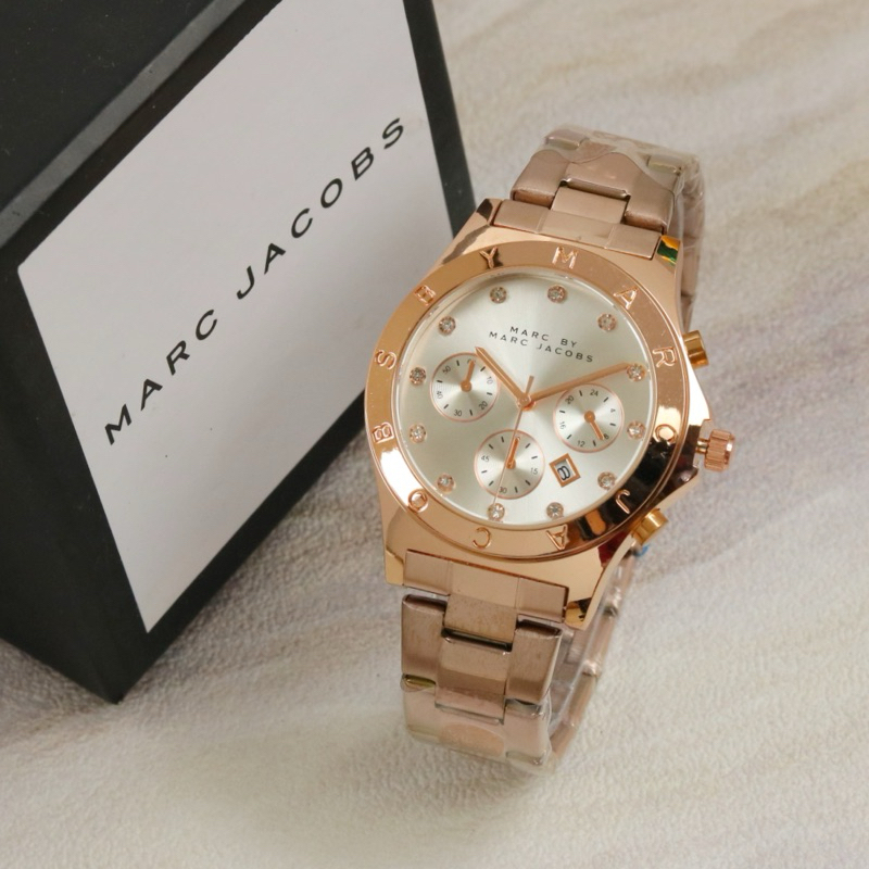 NEW STOK - JAM TANGAN PRIA & WANITA MARC JACOBS CHRONO OFF RANTAI STEINLESS DIAMETER 4,2CM