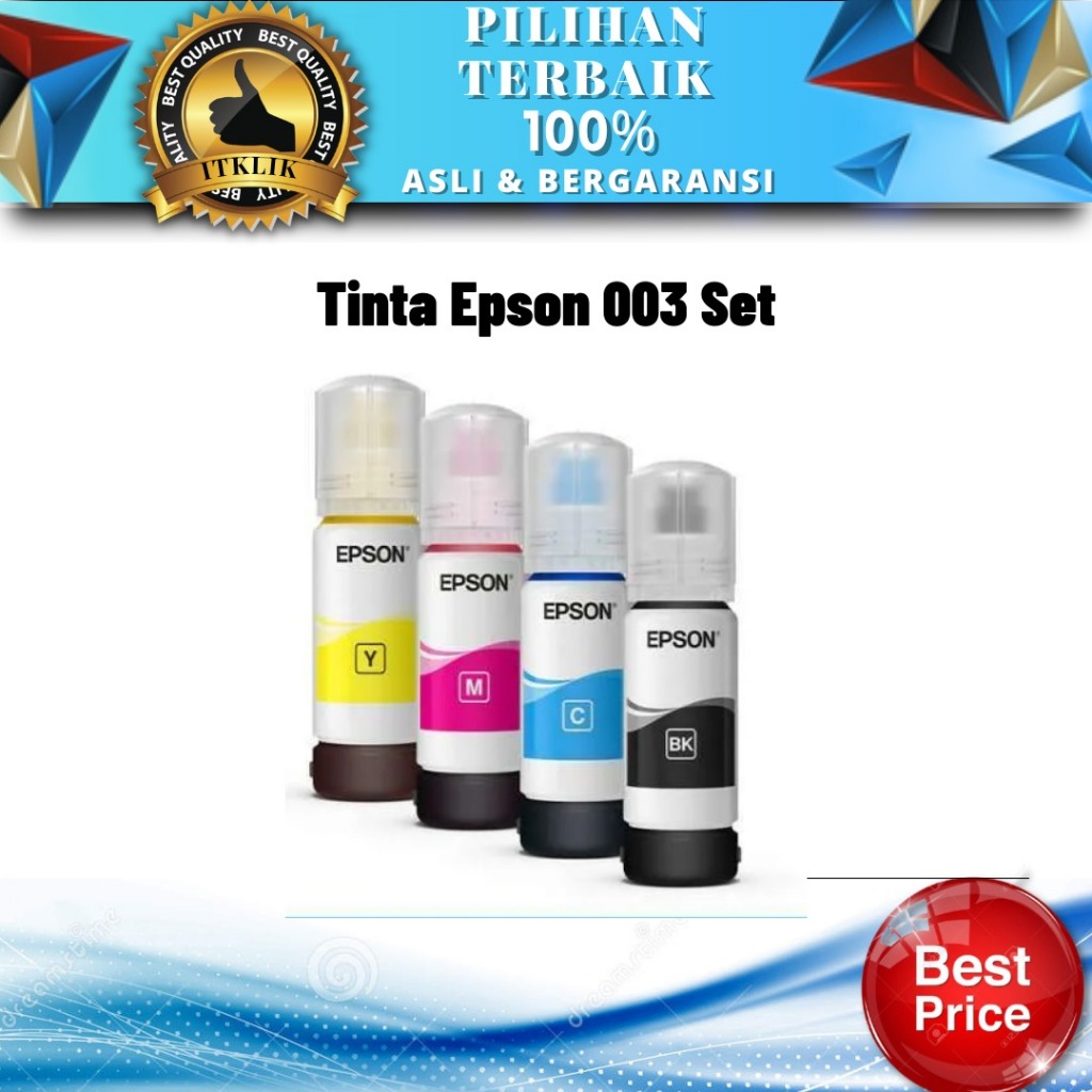 Tinta Epson 003 1 Set (4 Warna) L3110/L3150/L1110/L5190 TINTA EPSON ORIGINAL
