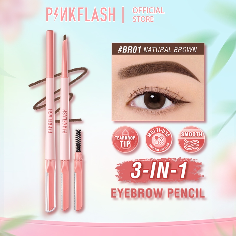 CepatSampai- PINKFLASH PinkDefiner 3-in-1 multi-use eyebrow pencil Long-lasting Smooth stroke