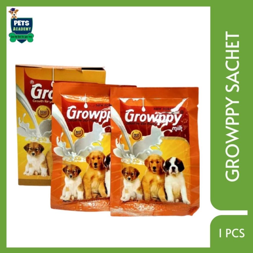 susu bubuk anak anjing - growppy dog milk sachet 30 gr - susu anjing