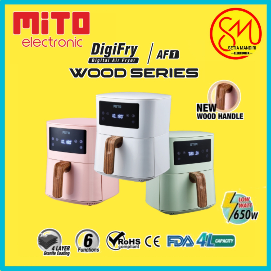 MITO AF1 Digital Air Fryer 4 Liter Low Watt - AirFryer DigiFry AF 1