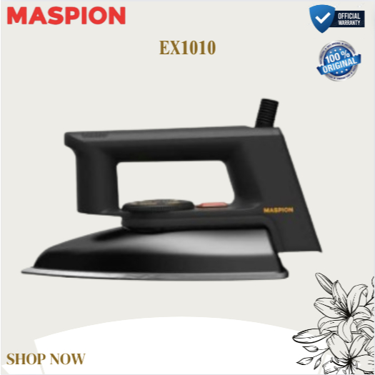 MASPION SETRIKA EX 1010 HITAM SETRIKA LISTRIK/EX1010/EX-1010/EX1010HITAM/SETRIKA ORIGINAL GARANSI