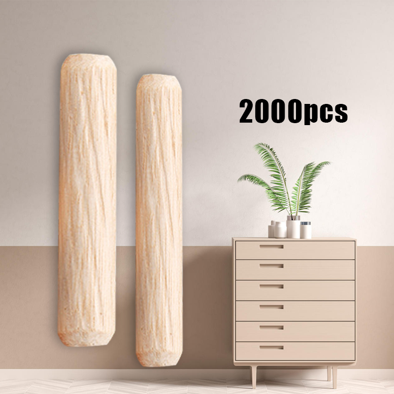 40mm Dowel Kayu Ulir Sambungan Stik Kayu Bulat Kayu Dowel Kayu Bulat