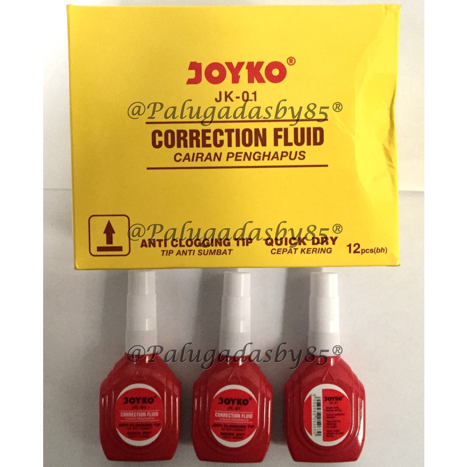 

KODE V67E Correction Fluid JOYKO JK1 1 Pak Isi 12 Pcs Correction Fluid Cairan Koreksi Penghapus Cair Joyko JK1 Correction Pen Joyko JK1 Joyko JK 1