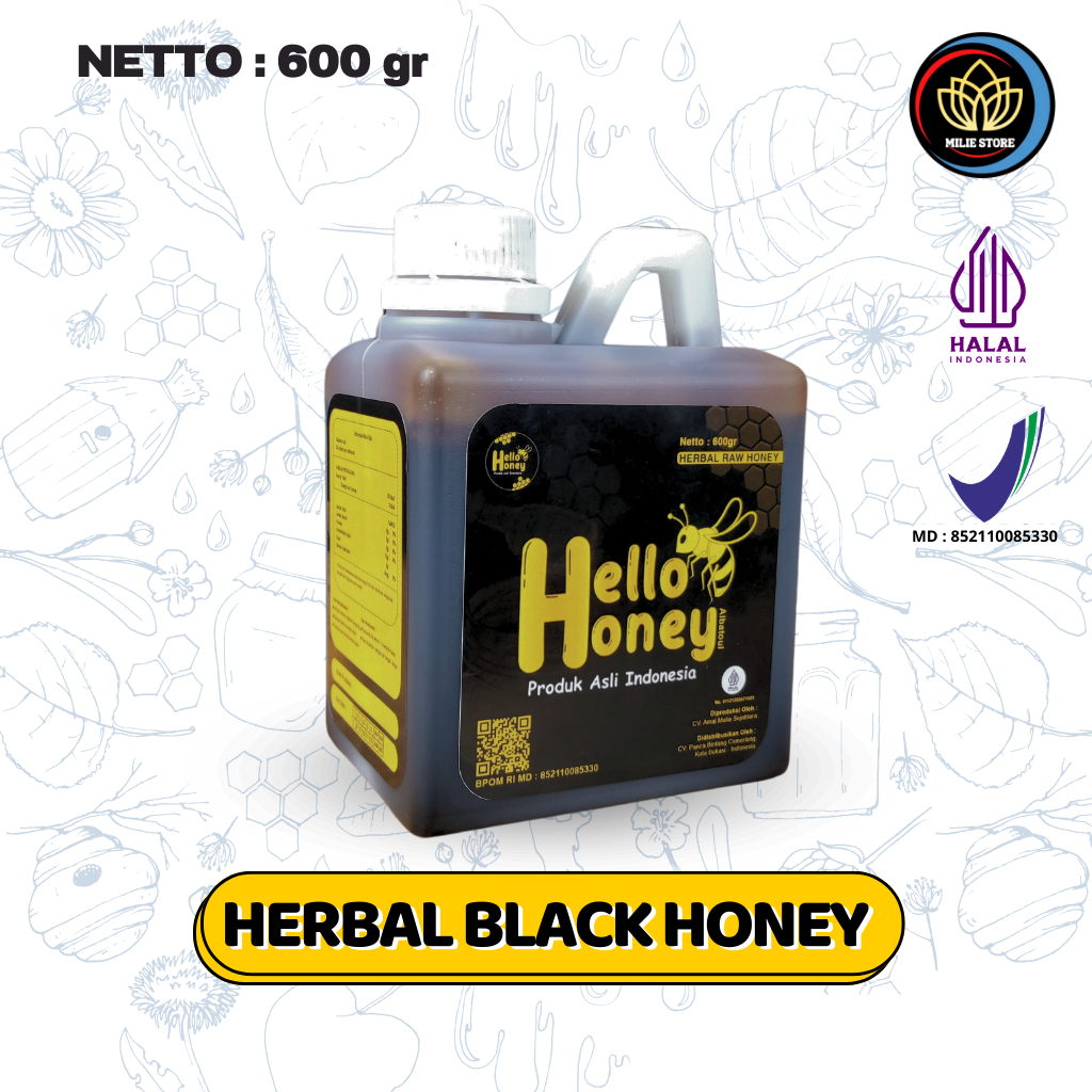 

Madu Hitam Pahit Herbal Asli Premium Hello Honey 550 Gram