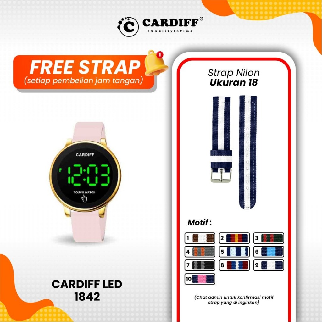 CARDIFF LED 1842 Gold Series Jam Tangan Digital Water Resist