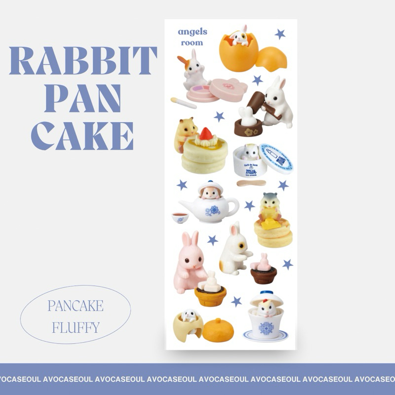 

sticker sheet rabbit pancake aesthetic ins korea untuk dekorasi scrapbook, deco pola, journaling, phonecase, headphone, stiker lucu
