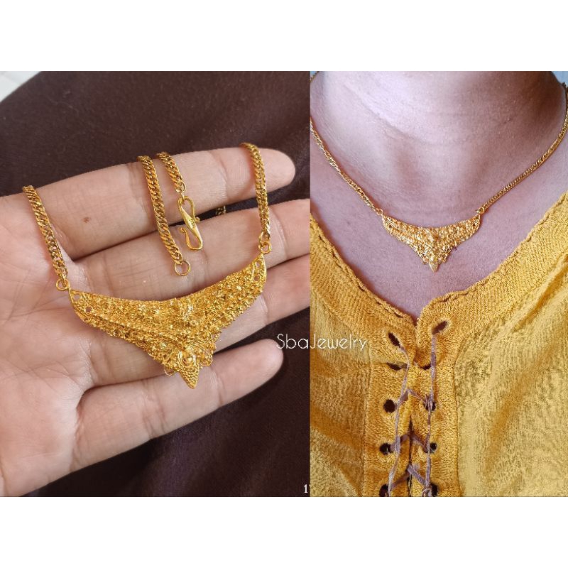 kalung dubai alpaka lapis emas (kalung dubai maharani pendek)