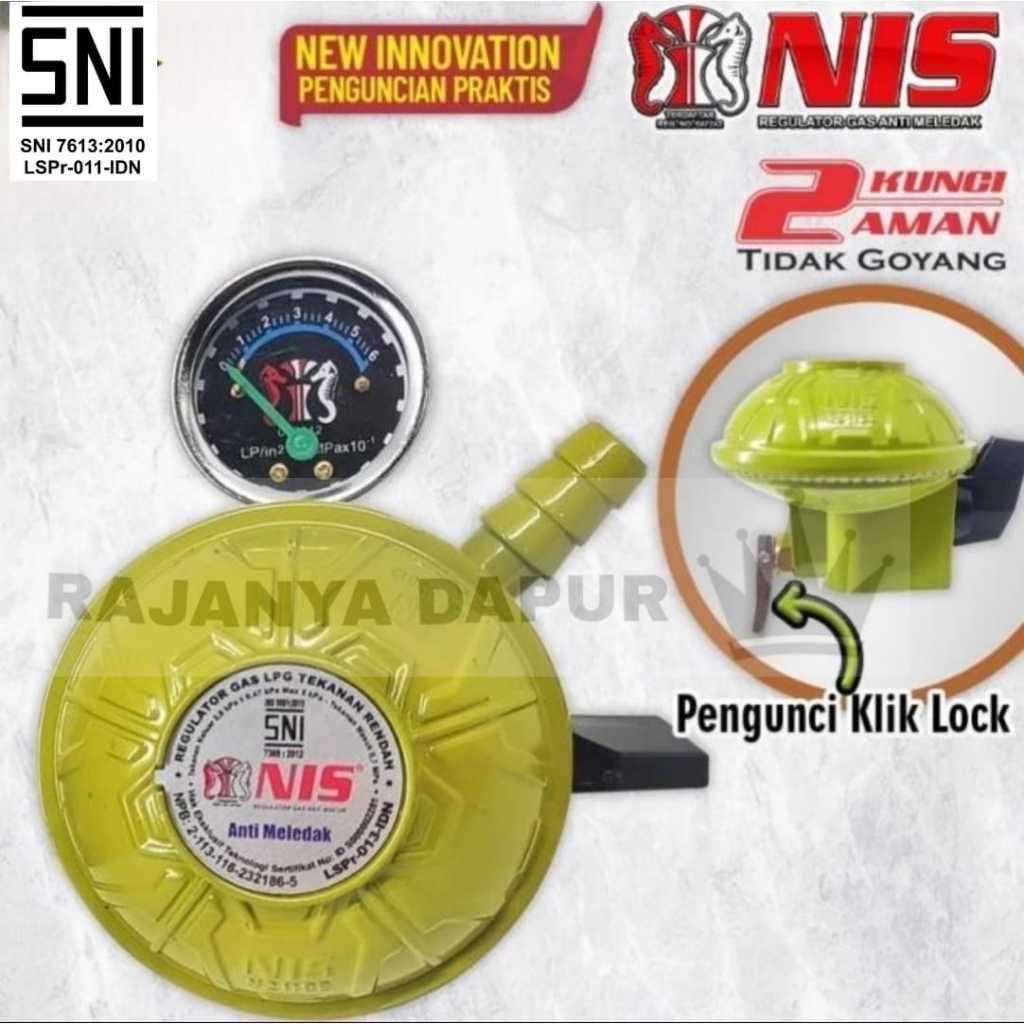 NIS Regulator Gas Klik Lock (N2 11 BB) - Tekanan Rendah - nis double lock generasi kedua - regulator