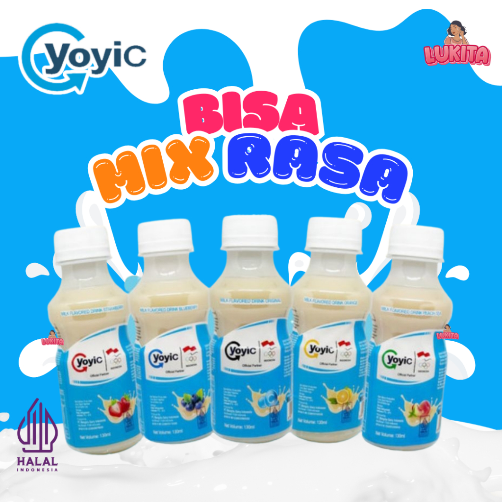 

YoyiC Yogurt 130ml (1 Lusin 12 Botol) Bisa Mix Rasa Original Jeruk Blueberry Peach Strawberry Minuman Susu Fermentasi Mengandung Lactobacillus Paracasei yang baik untuk pencernaan usus BPOM Halal | YoyiC Dairy Official Store Indonesia COD Instant Sameday