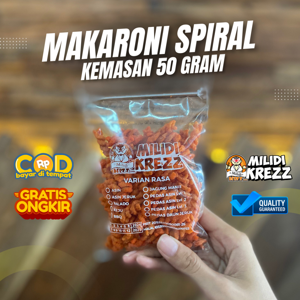 

Makaroni Spiral 50 Gram Cemilan Pedas Makroni Snack Milidikrezz