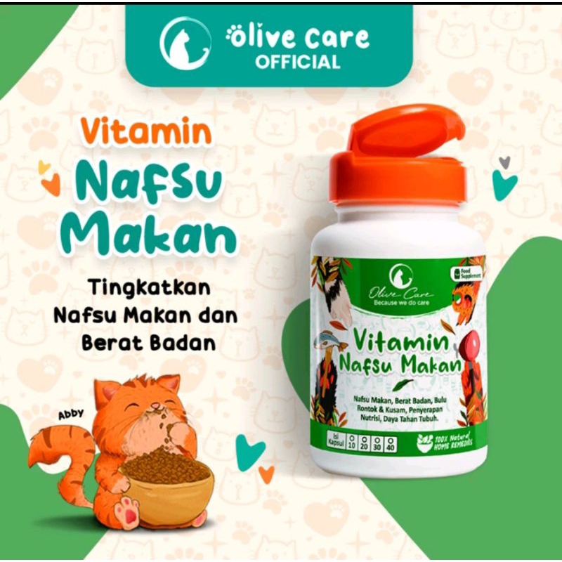 Olive care vitamin nafsu makan#vitamin kucing#penambah nafsu makan kucing