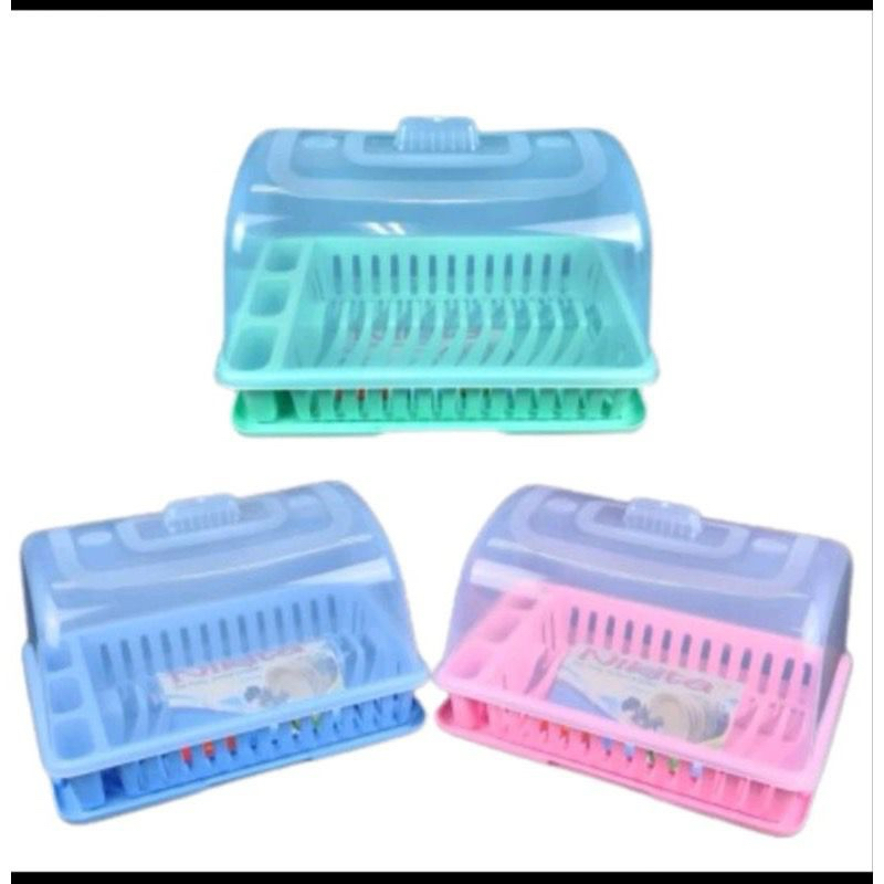 Rak piring nikita - Rak piring plastik bertutup