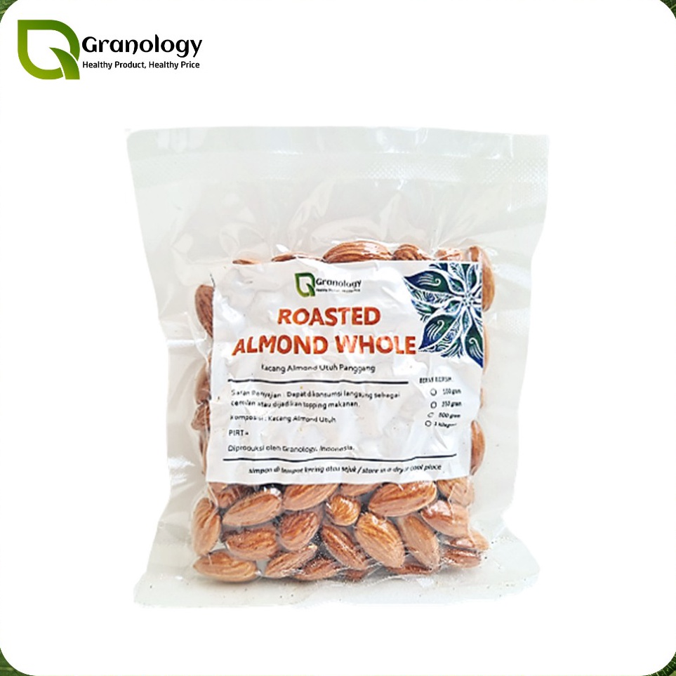 

Roasted Whole Almond Kacang Almond Utuh Oven 1 gram by Granology