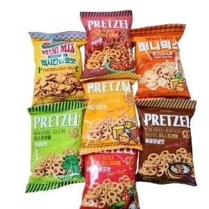 

Ready Stok Samjin Pretzel Korea Beef Spicy Seafood Cheese Wasabi Snack Korea