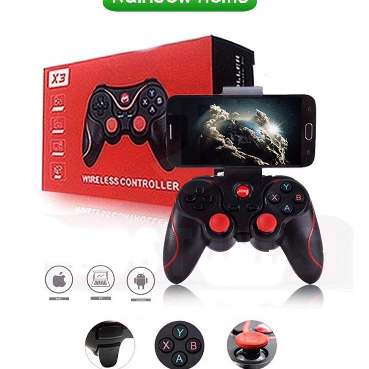Best Product Rainbow Home Gamepad Single USB  Stick Laptop  PC  Gamepad Single Hitam Gamepade Gaming