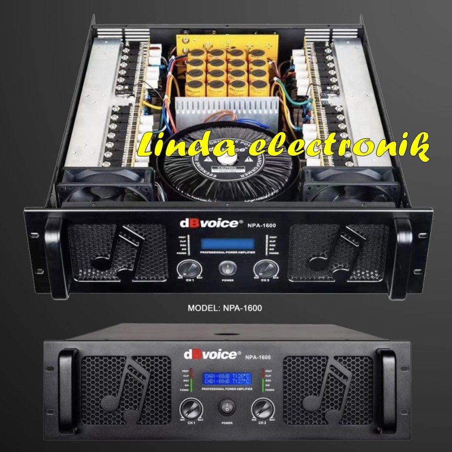power amplifier dbvoice npa1600 / npa 1600 class gb 1600w x 2 original
