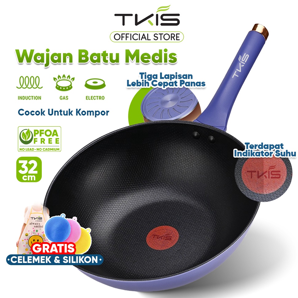 Telah Hadir TKIS Wokpan 32cm Panci Wajan Anti Lengket Penggorengan Anti Lengket TK853