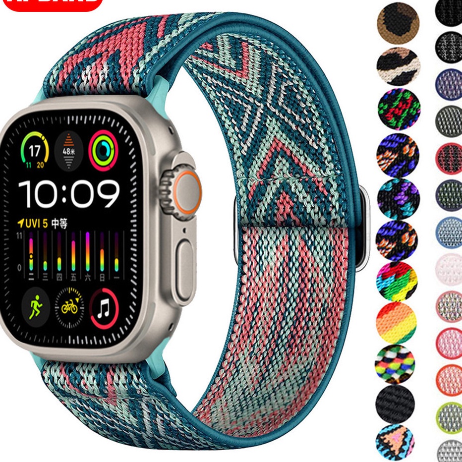 Nylon Sport Strap for Apple Watch Ultra 2 Ultra 49mm 9 8 7 6 SE 41mm 45mm 44mm 4mm 38mm 42mm Breatha