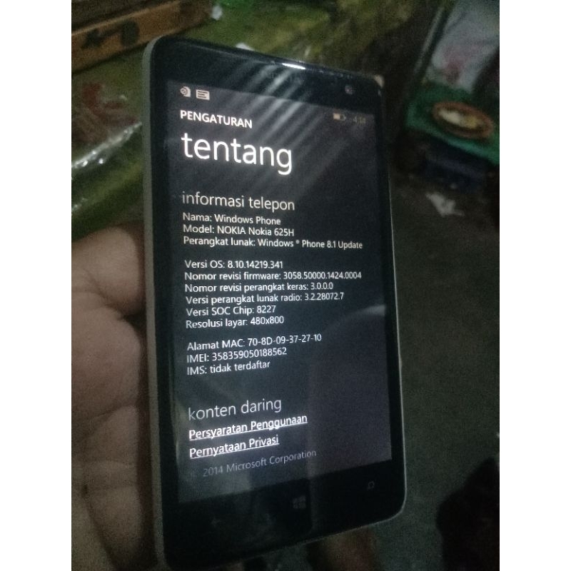 Nokia Lumia 625h windows phone
