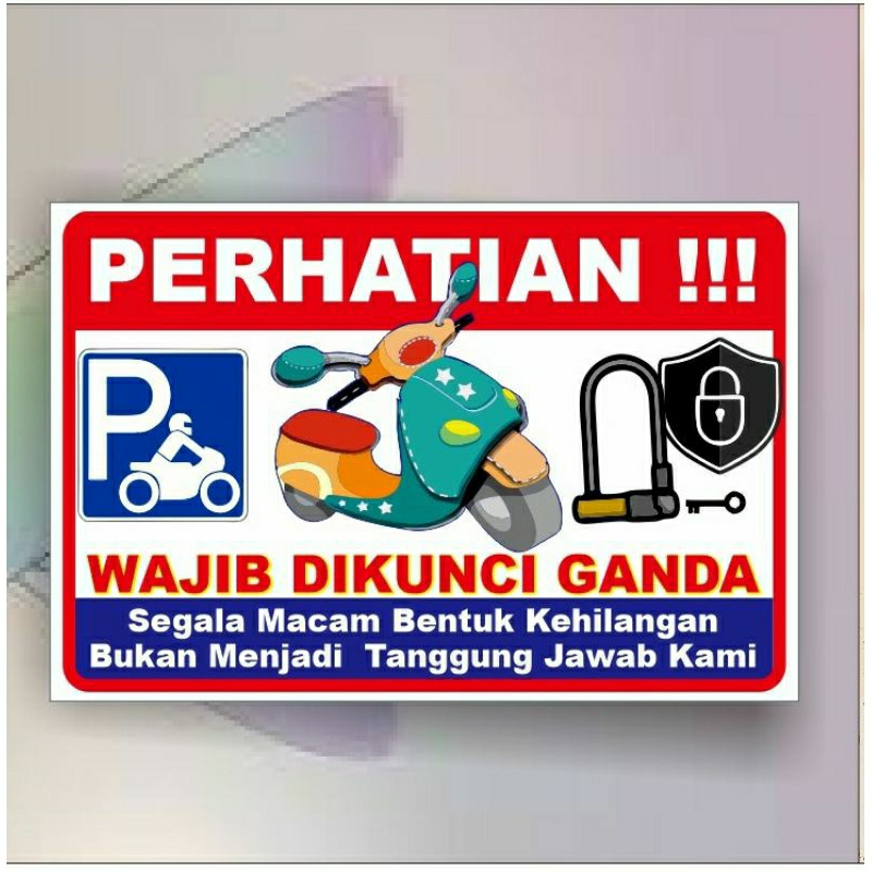 

stiker motor wajib kunci ganda