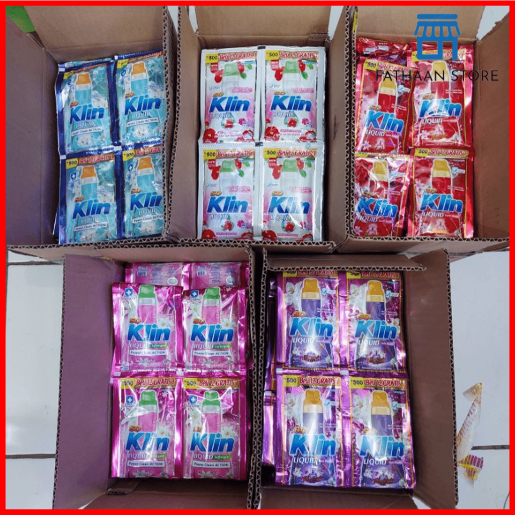 Soklin So Klin Cair Liquid 500 an Kemasan Sachet  (1 Renceng isi 12 Sachet / 12 Pcs)