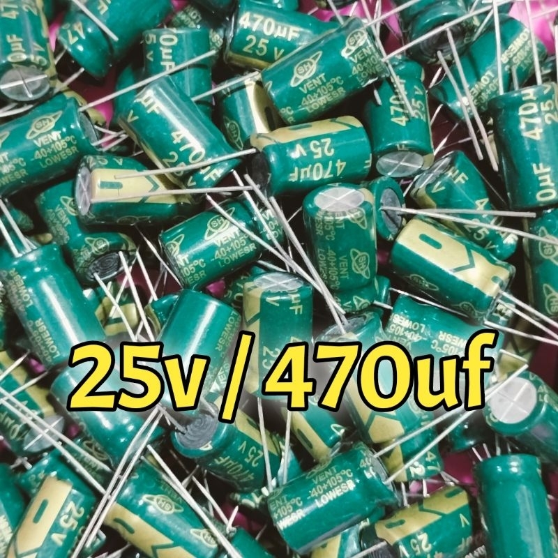 Elco 25v / 470uf Capacitor 470 uf 25 volt 470uf/25v